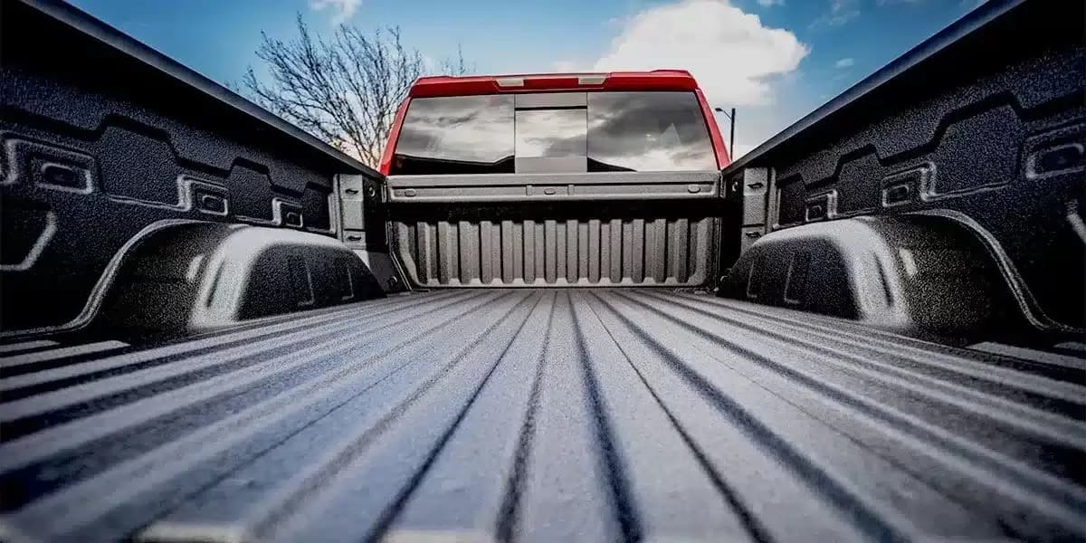 TOFF spray-in bed liner inside a pickup truck bed